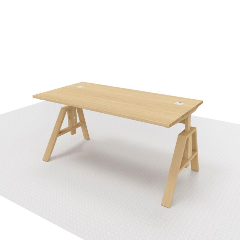 Schreibtisch Atelier aus massiver Eiche mit naturgeölter, heller Oberfläche